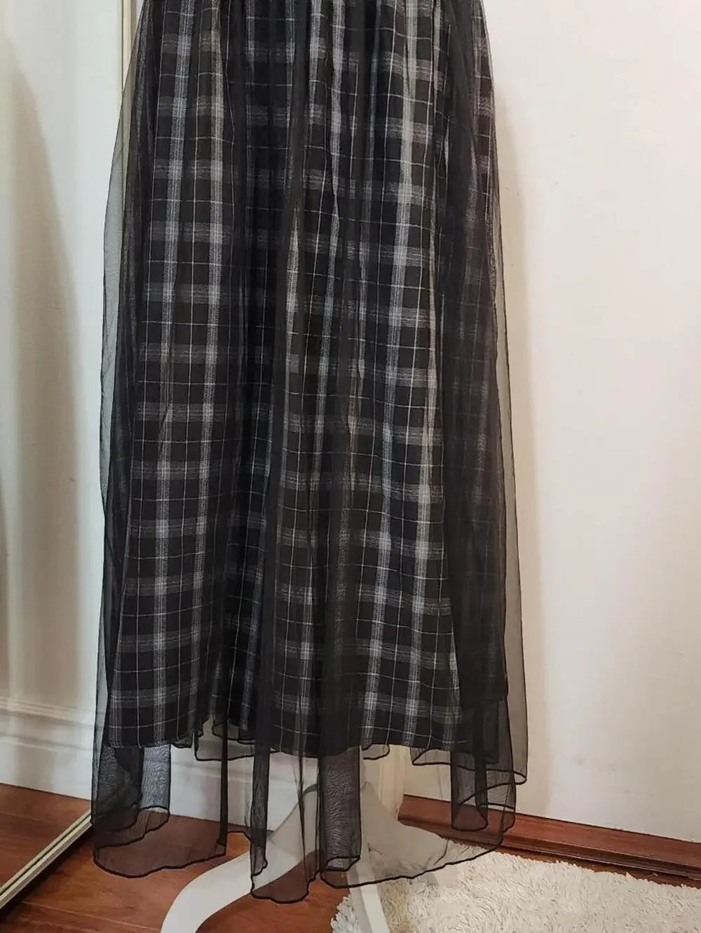 Tulle Mesh Overlay Maxi Skirt Elastic Waist Size XXL